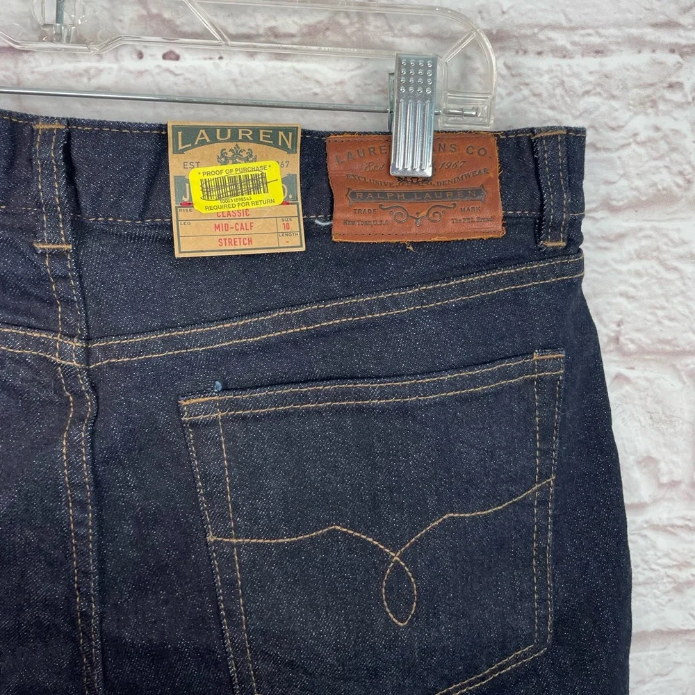 Lauren Jeans Co. Ralph Lauren Classic Nolita Mid-Calf Capri Y2K Jeans Size 10 - Picture 5 of 6